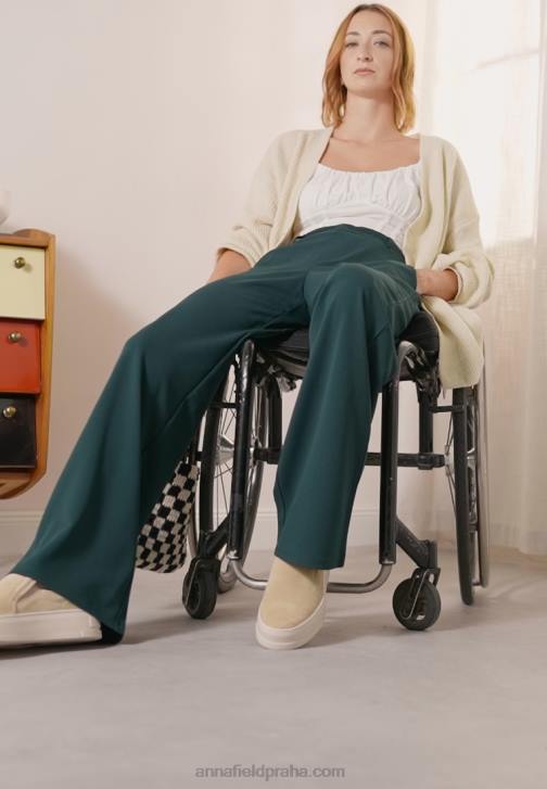 PN6V650 ženy Anna Field kalhoty tmavě zelené