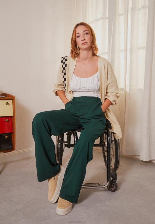 PN6V650 ženy Anna Field kalhoty tmavě zelené