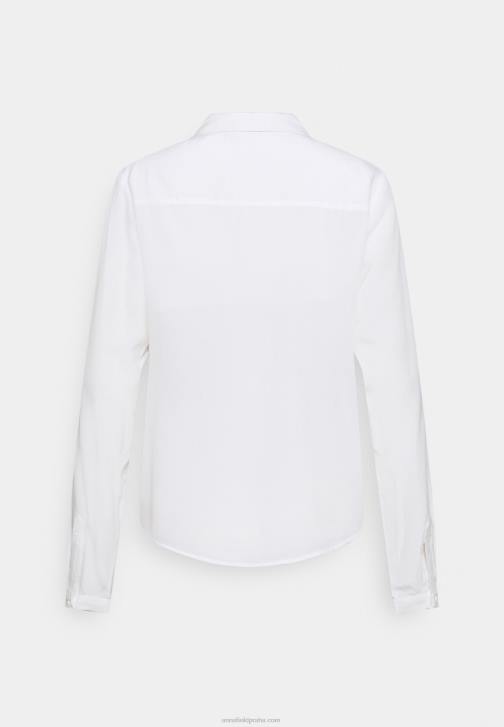 PN6V668 ženy Anna Field základní halenka s kapsou blůza na knoflíky šedobílá