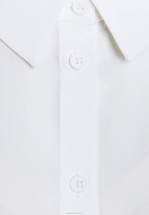 PN6V668 ženy Anna Field základní halenka s kapsou blůza na knoflíky šedobílá