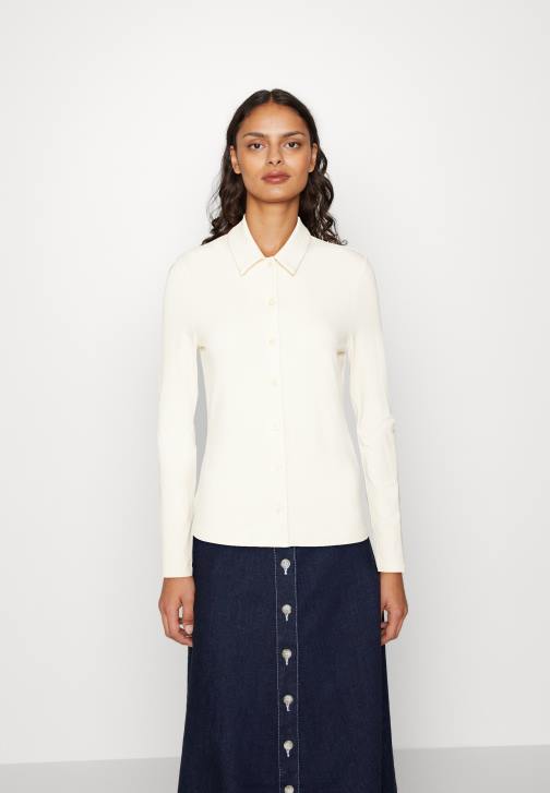 PN6V672 ženy Anna Field blůza na knoflíky šedobílá