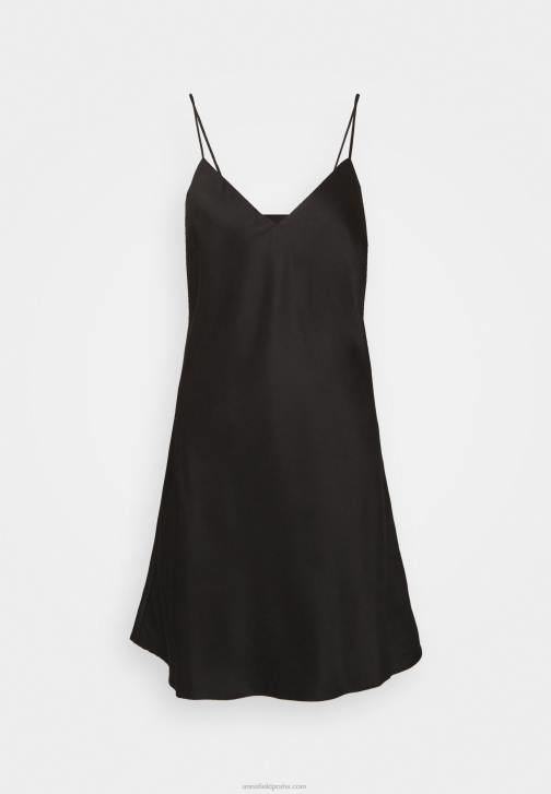 PN6V1044 ženy Anna Field jednoduchá saténová noční košile černá