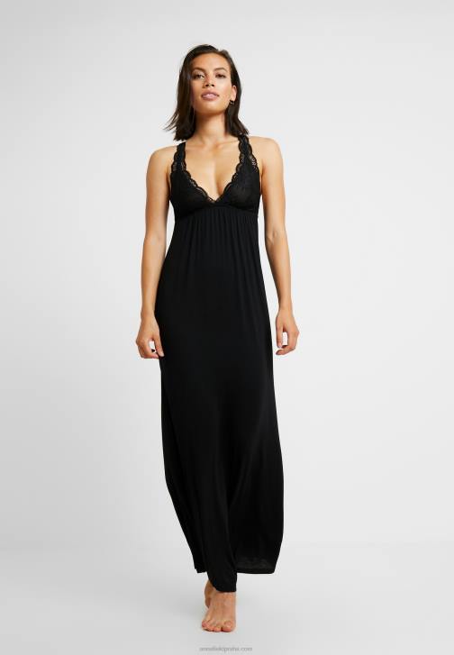 PN6V1057 ženy Anna Field anna dlouhé viskózové šaty černé noční košile