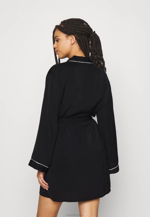 PN6V1088 ženy Anna Field saténový župan amanda župan černý