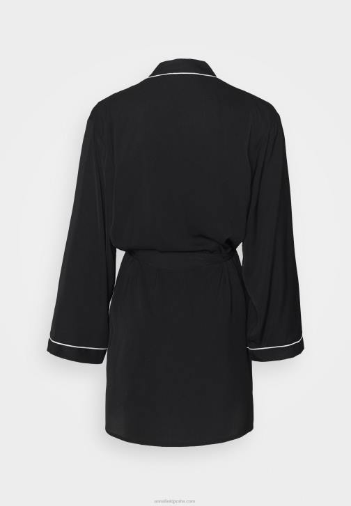 PN6V1088 ženy Anna Field saténový župan amanda župan černý