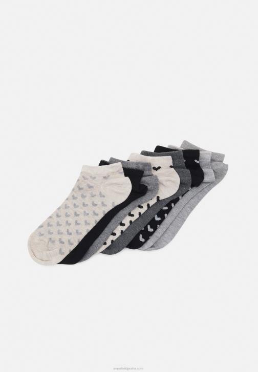 PN6V1138 ženy Anna Field 8 balení ponožek černá/šedá