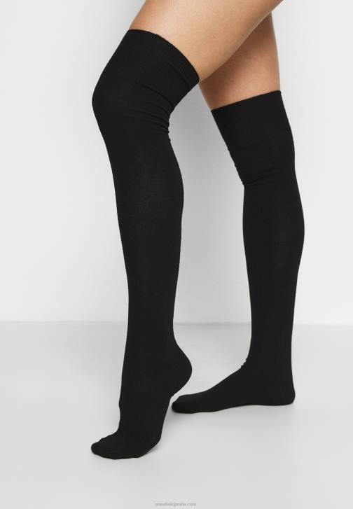 PN6V1159 ženy Anna Field 2 balení ponožek nad kolena černé