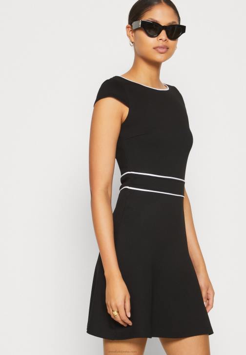 PN6V113 ženy Anna Field žerzejové šaty černo/bílé