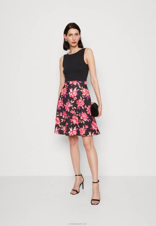 PN6V11 ženy Anna Field denní šaty černá/červená/fialová