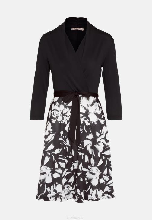 PN6V130 ženy Anna Field žerzejové šaty černo/bílé