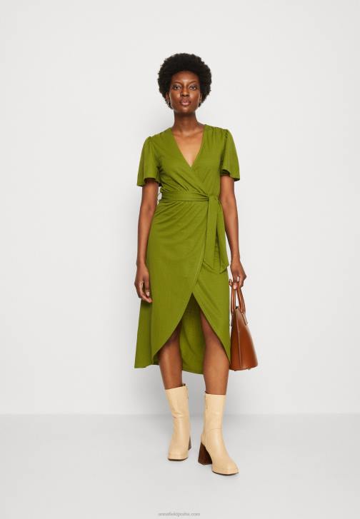 PN6V138 ženy Anna Field žerzejové šaty zelené