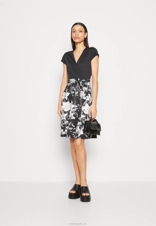 PN6V156 ženy Anna Field žerzejové šaty černo/šedo/bílé