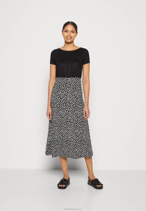 PN6V171 ženy Anna Field žerzejové šaty černo/bílé