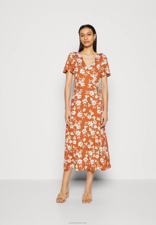 PN6V185 ženy Anna Field žerzejové šaty hnědá/bílá