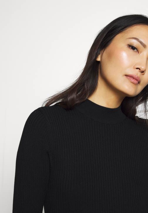 PN6V204 ženy Anna Field crew ausschnitt bodycon ripp mini strickkleid shift dress black