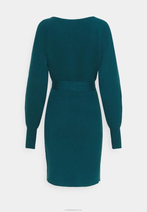PN6V207 ženy Anna Field wrap v ausschnitt mini strickkleid mit grtel shift dress deep teal