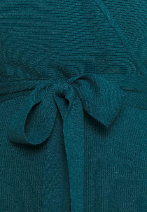 PN6V207 ženy Anna Field wrap v ausschnitt mini strickkleid mit grtel shift dress deep teal