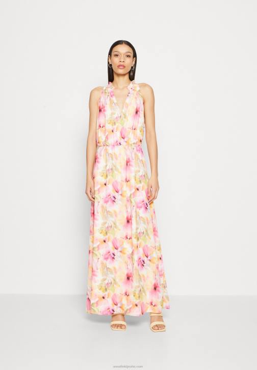 PN6V223 ženy Anna Field maxi šaty bílo/růžové