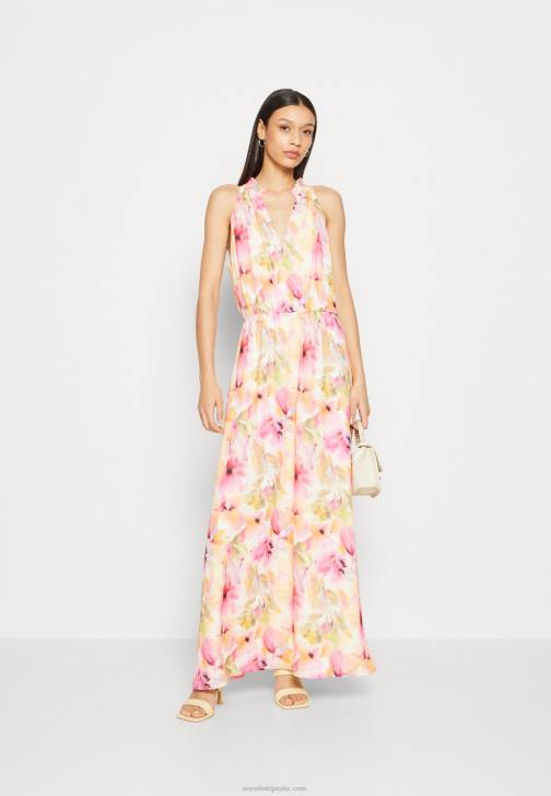 PN6V223 ženy Anna Field maxi šaty bílo/růžové