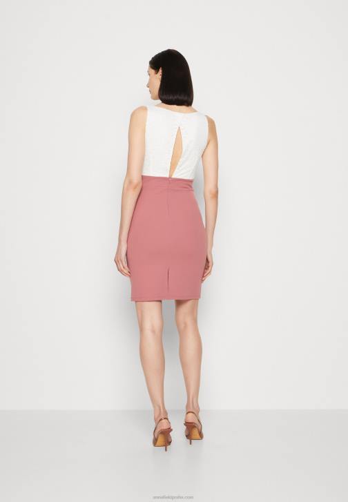 PN6V36 ženy Anna Field žerzejové šaty bílo/růžové