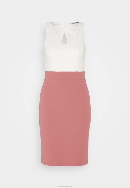 PN6V36 ženy Anna Field žerzejové šaty bílo/růžové