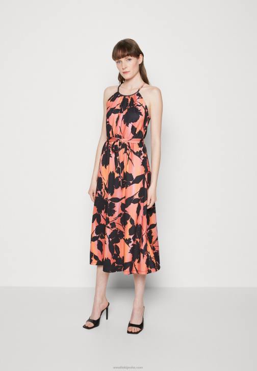 PN6V47 ženy Anna Field žerzejové šaty černo/oranžové