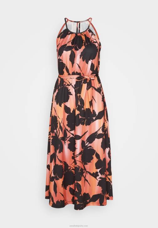 PN6V47 ženy Anna Field žerzejové šaty černo/oranžové