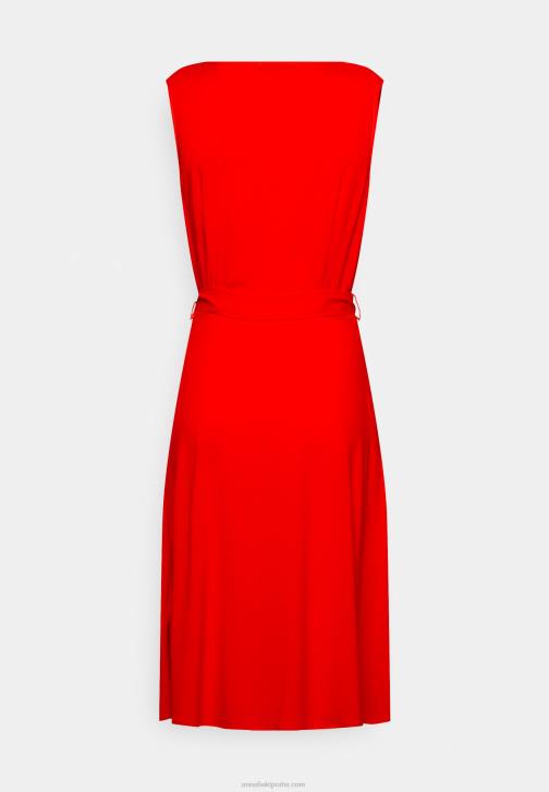 PN6V4 ženy Anna Field volant midi šaty denní šaty červené