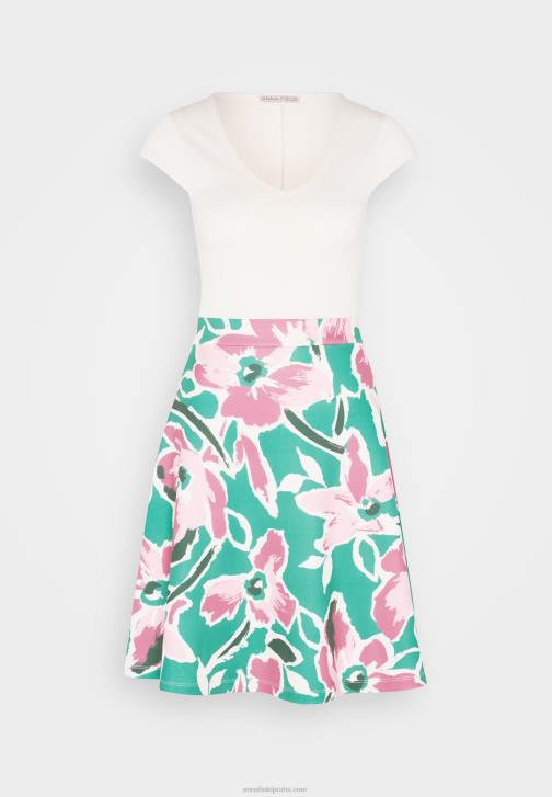 PN6V68 ženy Anna Field džínové šaty bílá/zelená/růžová