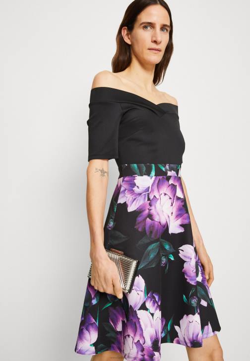 PN6V71 ženy Anna Field koktejlové společenské šaty černo/fialové