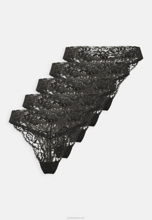 PN6V1003 ženy Anna Field 5 balení tanga černá