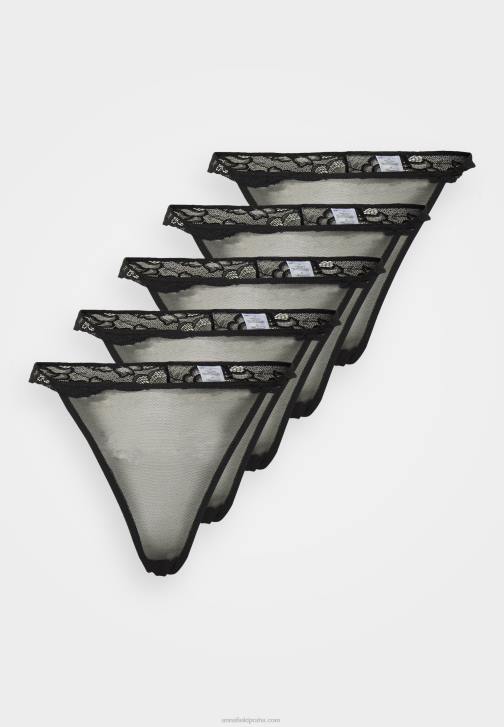 PN6V1004 ženy Anna Field 5 balení tanga černá