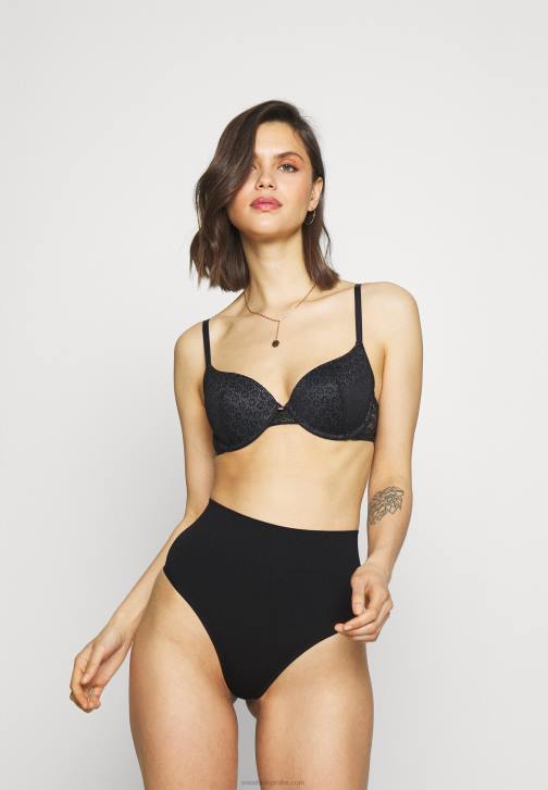 PN6V1012 ženy Anna Field 2pp tanga tanga s vysokým pasem černá