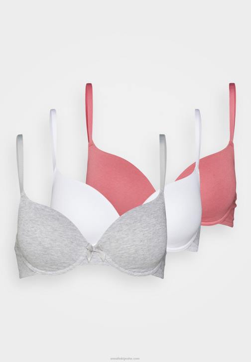 PN6V917 ženy Anna Field sluneční světlo 3pack tshirt bra t-shirt bra pink/grey/white
