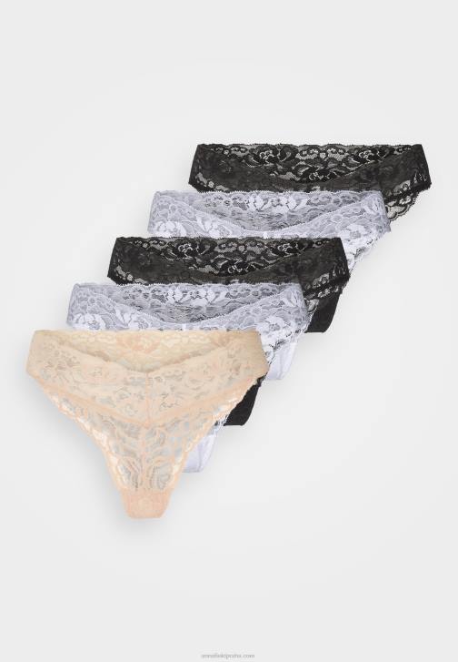 PN6V961 ženy Anna Field 5 balení tanga schwarz/wei/nude