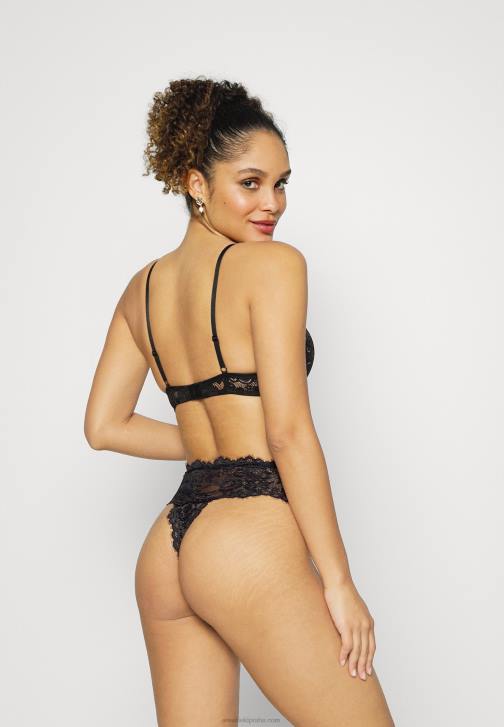 PN6V969 ženy Anna Field 5pp vysoká krajková tanga tanga černá