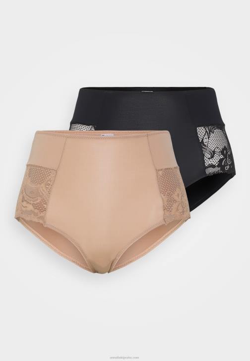 PN6V987 ženy Anna Field 2 balení slipů černé/nahé