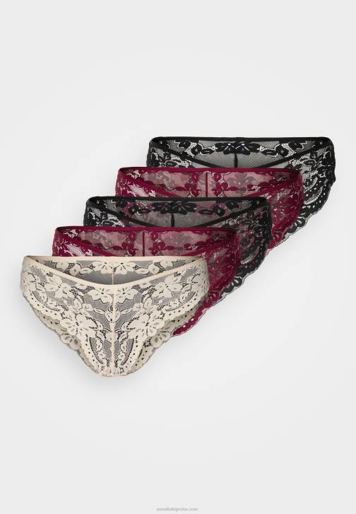 PN6V994 ženy Anna Field Balení 5 slipů černá/červená/nahá