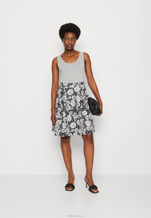 PN6V777 ženy Anna Field plisovaná sukně černo/bílá