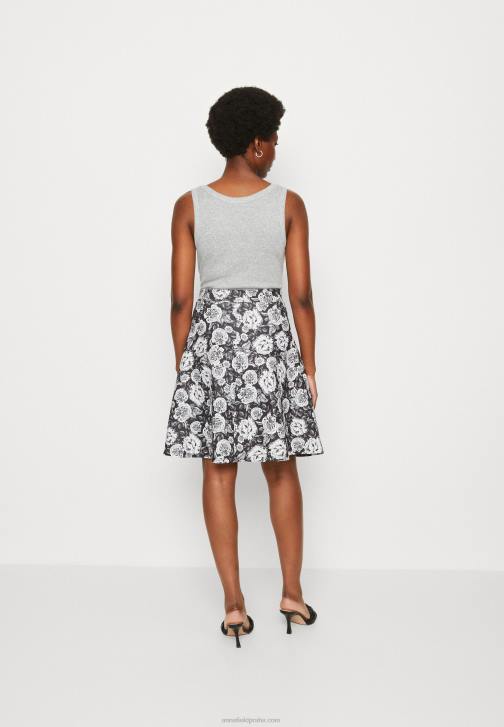 PN6V777 ženy Anna Field plisovaná sukně černo/bílá