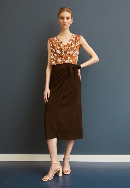 PN6V781 ženy Anna Field áčková sukně hnědá