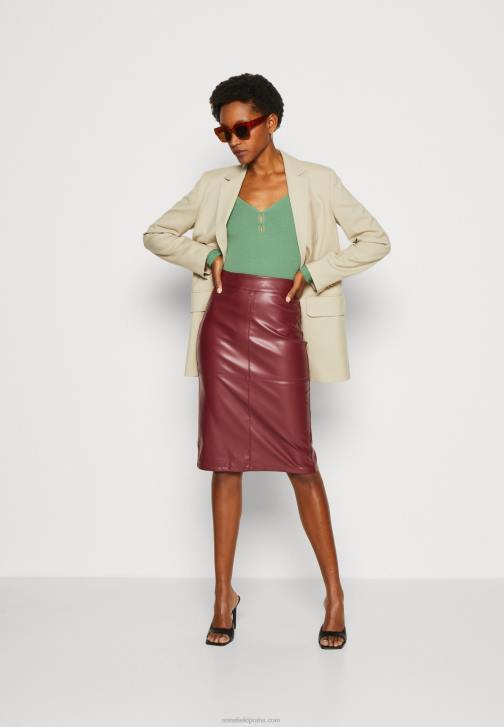 PN6V803 ženy Anna Field tužková sukně bordó