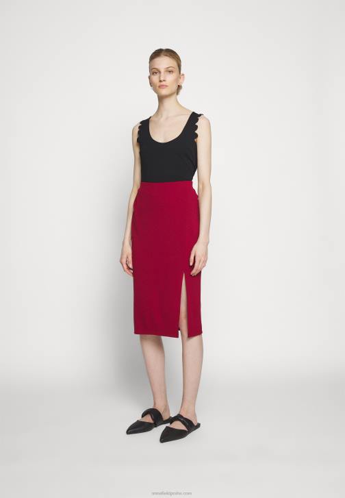 PN6V806 ženy Anna Field tužková sukně tmavě červená