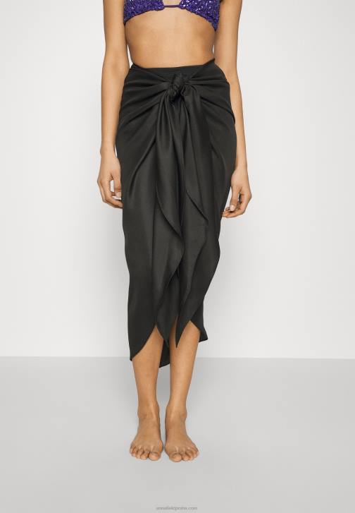 PN6V815 ženy Anna Field geo print sarong 917 vícebarevná zavinovací sukně 802 černá