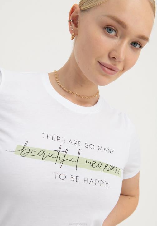 PN6V239 ženy Anna Field bílé tričko s potiskem