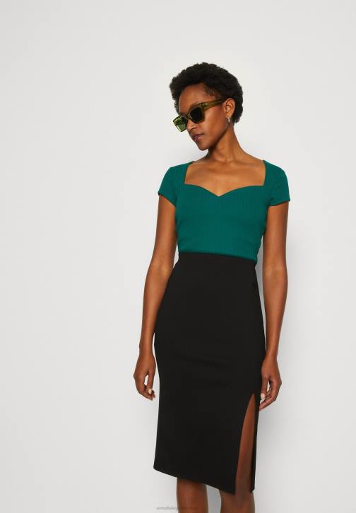 PN6V240 ženy Anna Field tmavě zelené tričko s potiskem