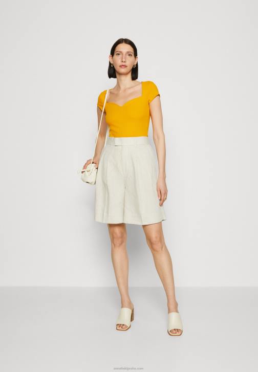 PN6V250 ženy Anna Field tmavě žluté tričko s potiskem