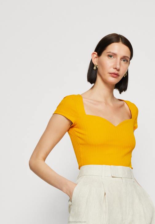 PN6V250 ženy Anna Field tmavě žluté tričko s potiskem