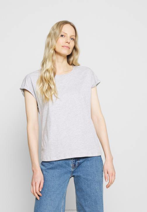 PN6V266 ženy Anna Field 3 balení basic trička černá/bílá/strakatá světle šedá