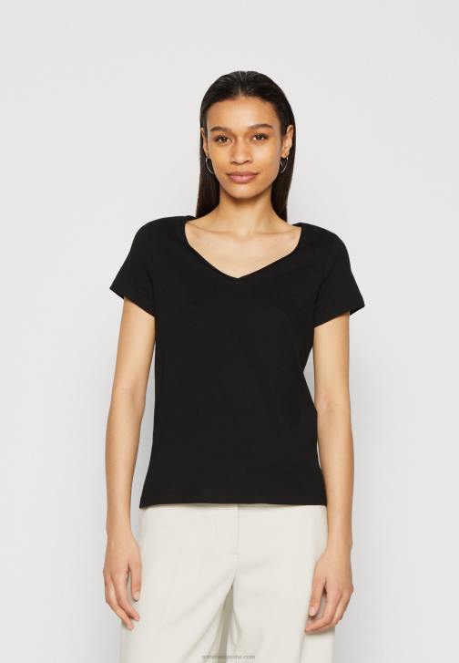 PN6V284 ženy Anna Field 3 balení basic trička černá/bílá/strakatá světle šedá